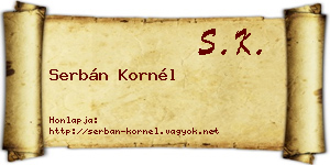 Serbán Kornél névjegykártya