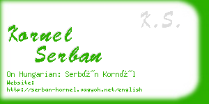 kornel serban business card